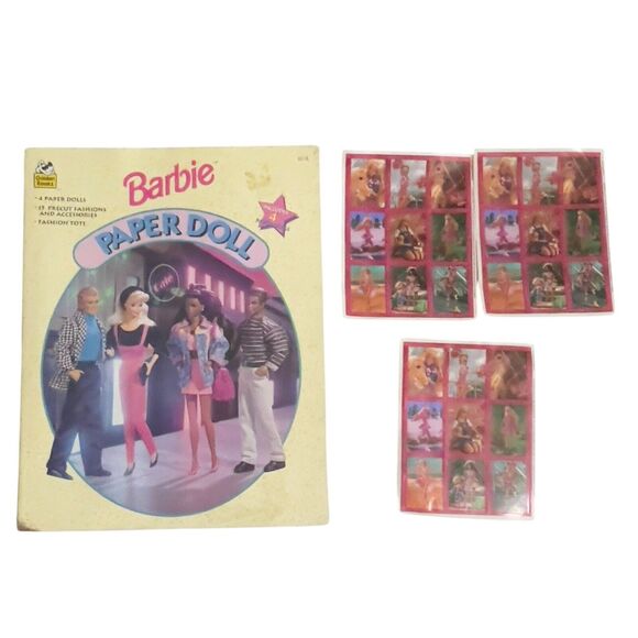 Barbie Other - Vintage 1994 Paper Dolls 3 Dolls Ken Teresa Steven Mattel & 27 Stickers 1997